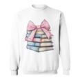 Book Lover Coquette Bow Pink Dainty Ribbon Cute Bookworm Sweatshirt