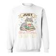 Book Lover Cute Cat Coffee Just 1 More Chapter Cozy Reading Sweatshirt