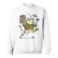 Book Lover Frog Quiet Please Cute Librarian Cartoon Sweatshirt