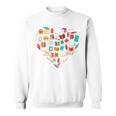 Book Lover Heart Shape Reading Club Librarian Bookworm Premium Tri-Blend Sweatshirt