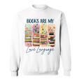 Book Lover Reading Brushstroke Books Are My Love Language Sweatshirt