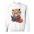 Book Reading Red Panda Reader Animal Cute Red Panda Premium Tri-Blend Sweatshirt