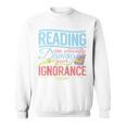 Book Reading Reading Can Seriously Damage Your Ignorance Raglan Baseball Tee Sweatshirt