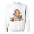 Capybara Reading a Book Cute Reading For Boys Girls Premium Tri-Blend Sweatshirt