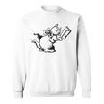 Cat Reading a Book Print Sweatshirt