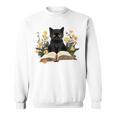 Cat Shirts For Women Book Lover Shirt Cute Cat And Book Premium Tri-Blend Sweatshirt