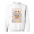Coffee & Books Lover Wildflowers Boho Aesthetic Premium Tri-Blend Sweatshirt
