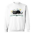 Cute Cat On Book Fun Flower Feline Pet Lover Premium Tri-Blend Sweatshirt