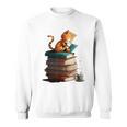 Cute Cat Lovers Book Lovers For Women And Men Sweatshirt