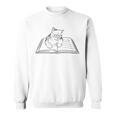 Cute Cat Reading Book Literature Kitty Sweatshirt