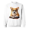 Cute Dog Corgi Reading Book Sweatshirt