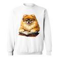 Cute Dog Pomeranian Reading Book Premium Tri-Blend Sweatshirt