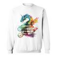 Dragons And Books Watercolor Fantasy Dragon Lover Theme Sweatshirt