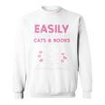 Easily Distracted By Cats Books Bookworm Women Girls Kids Performance Sweatshirt