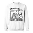 Easily Distracted By Cats And Books Shirt Cat And Book Lover Sweatshirt Easily Distracted By Cats And Books Shirt Cat And Book Lover Sweatshirt