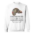 Easily Distracted By Chameleons And Books Sweatshirt