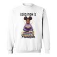 Education Is Freedom African American Girl Reading Book Sweatshirt