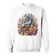 Fantasy Dragon Books Floral Boho Bookworm Sweatshirt
