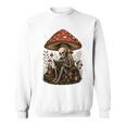 Floral Mushroom Skeleton Reading Books Gothic Humor Sweatshirt