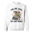 This Girl Loves Cats And Books Cat Watercolor Sweatshirt