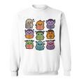Halloween Monsters Reading Books Pattern Spooky Kawaii Anime Premium Tri-Blend Sweatshirt Halloween Monsters Reading Books Pattern Spooky Kawaii Anime Premium Tri-Blend Sweatshirt