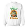 Halloween Teacher Librarian Monster Reading Books Performance Sweatshirt Halloween Teacher Librarian Monster Reading Books Performance Sweatshirt