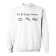 I'm A Simple Woman Coffee Pizza Books Reader Reading Teacher Sweatshirt