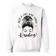 Just A Girl Who Loves Reading Hair Bun For Book Lover Sweatshirt