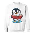 Kawaii Penguin In Cartoon Style With Book And Glasses Sweatshirt Kawaii Penguin In Cartoon Style With Book And Glasses Sweatshirt