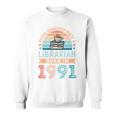 Librarian Born 1991 30th Birthday Book Lover Sweatshirt