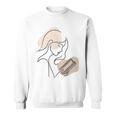 Line Art Abstract Minimalist Minimal For Book Lover Women Sweatshirt