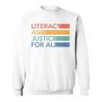 Literacy And Justice For All Reading Book Club Librarian Premium Tri-Blend Sweatshirt