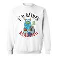 Monster Love Reading Animal Book Lover I'd Rather Be Reading Raglan Baseball Tee Sweatshirt
