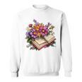Open Book With Colorful Flowers For Readers Sweatshirt