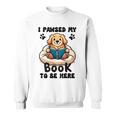 You Pawsed Here Dog Books Lovers I Paused My Book To Be Here Premium Tri-Blend Sweatshirt