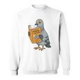 Pigeon Reading Book Bird Joke Humor Premium Tri-Blend Sweatshirt