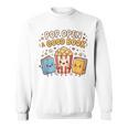 Pop Open A Good Book For School Librarian Popcorn Sweatshirt