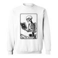 The Reader Tarot Card Skeleton Reading Book Books Sweatshirt