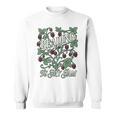 Reading Is My Jam Book Lover Botanical Strawberry Art Comfort Colors Crop Top Sweatshirt