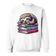 Reading Muffler Sloth On Stack Of Books Premium Tri-Blend Sweatshirt