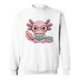 Readsalotl Axolotl Reading Cute Book Lover Bookworm Premium Tri-Blend Sweatshirt