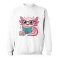 Readsolotl Kawaii Axolotl Reading Book Lover Sweatshirt