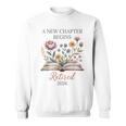 Retired 2026 Teacher Women A New Chapter Begins Floral Book Sweatshirt