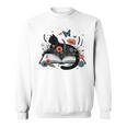 Retro Cute Cat Floral Book Librarian Vintage Floral Cat Book Sweatshirt Retro Cute Cat Floral Book Librarian Vintage Floral Cat Book Sweatshirt