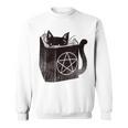 SataniCat Pentagram Cat Satan Demon Necronomicon Book Lover Sweatshirt