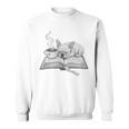 Sleepy Puppy On Open Book With Coffee For Readers Premium Tri-Blend Sweatshirt