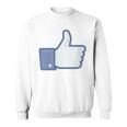 Thumbs Up Like Face Book Icon Sweatshirt