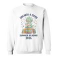Unearth a Story Triceratops Dinosaur Reading Books Cute Dino Sweatshirt