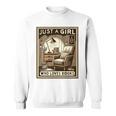 Vintage Just A Girl Who Loves Books Women Book Worm Reading Performance Sweatshirt