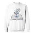 Whale Watching Dive Into Reading Open Book Watercolor Kids Sweatshirt